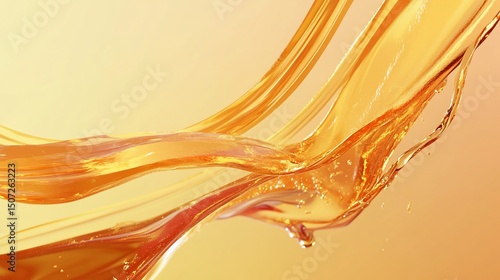 Golden Liquid Flow: Abstract Amber Wave
