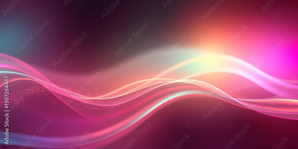 Fototapeta premium Abstract flowing pink and purple wave light design background