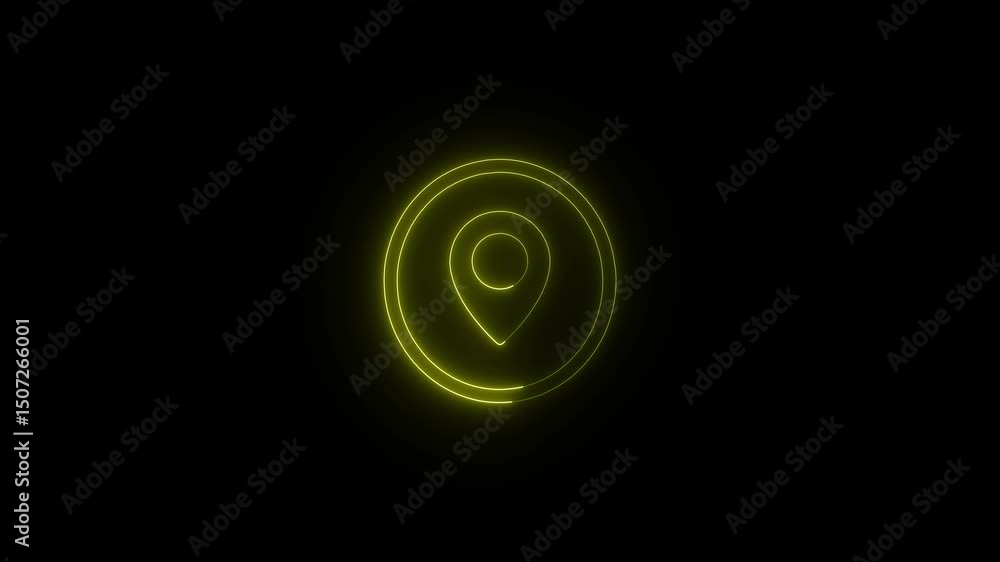 4K Neon Line Light Animated Location Icon. 3D Style Map Pointer icon. Flat animation design Isolated on Black Background. Gps Navigator Pin Checking in Red Color. 4K Neon Line Light Animated Location Icon. 3D Style Map Pointer icon. Flat animation design Isolated on Black Background. Gps Navigator Pin Checking in Red Color.