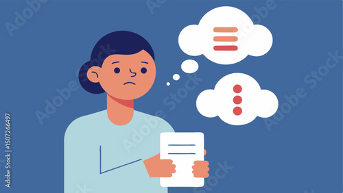 Patient with Genetic Report A patient holding a piece of paper labeled Genetic Test Results looking pensive as they read it with a thought bubble depicting common health concerns.