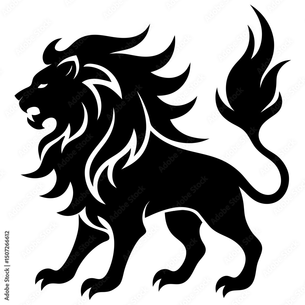 Fototapeta premium lion head silhouette
