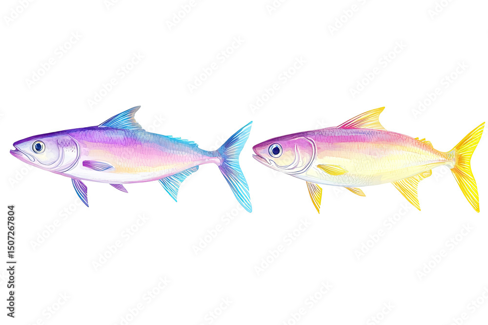 Fototapeta premium Two colorful fish, vibrant hues