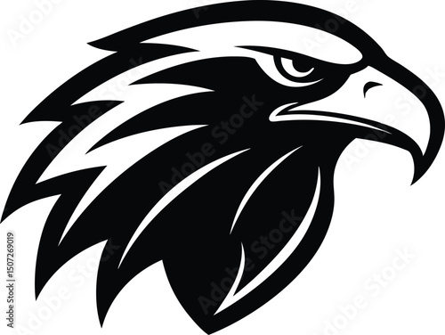Eagle head vector illustration. Eagle head vector silhouette, Hawk head silhouette vector illustration
