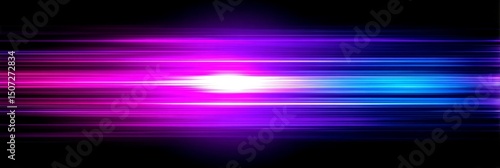 Abstract Speed Light Streaks - Vibrant purple and blue light streaks on a black background, creating a dynamic and energetic visual effect. Ideal for technology, speed, and energy related projects