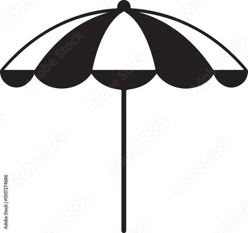 Umbrella in the Rain: A monochromatic artistic depiction of an umbrella shielding from a downpour, emphasizing protection and weather-related elements.