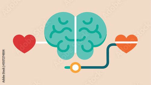 MindBody Connection A brain and heart icon intertwined illustrating the importance of mental health and stress reduction in maintaining a strong immune system.