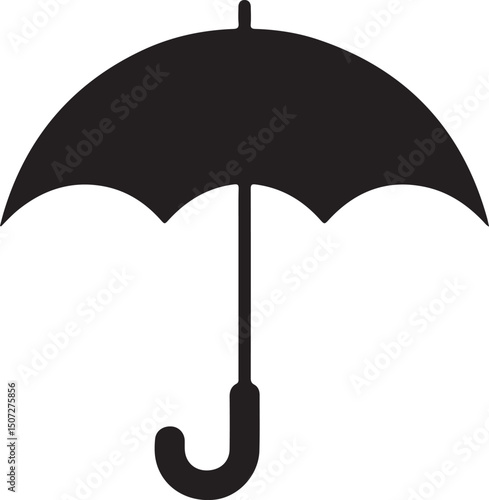 Umbrella in the Rain: A monochromatic artistic depiction of an umbrella shielding from a downpour, emphasizing protection and weather-related elements.
