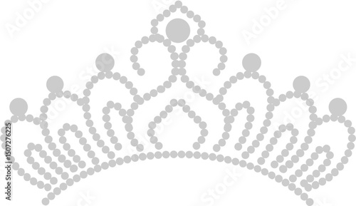 Elegant silver tiara crown design with pearls