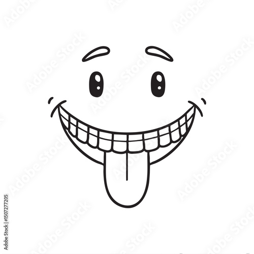 A tongue poking between teeth beside a smirk