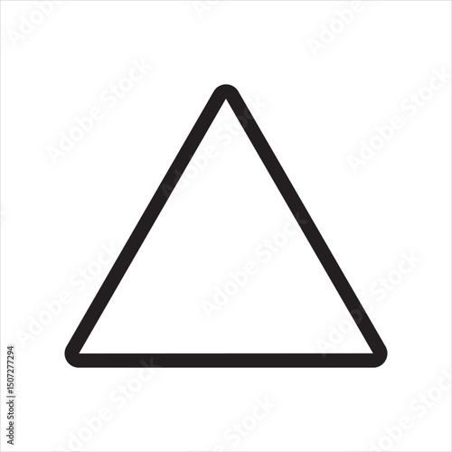 Triangle up arrow or pyramid line art vector icon for apps and websites