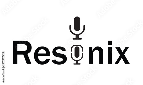 vector design treble clef music with microphone logo element for Sound recording studio, vocal course, composer, singer karaoke music logo design