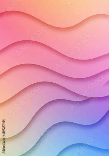 Colorful abstract background with wavy layered patterns in blue, purple, pink, and peach – ideal for design templates, digital art, or creative visual projects.

