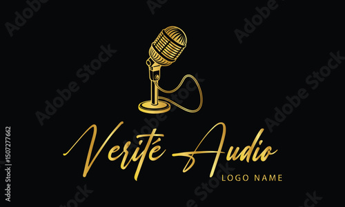 Podcast or Radio Logo design using Microphone and Bubble chat or talk icon