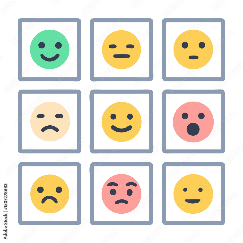 Fototapeta premium Set of Emotion Emojis