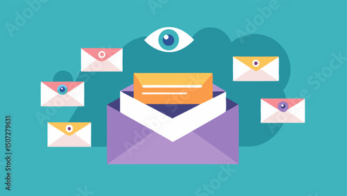 Email Inbox with Promotions An email inbox overflowing with promotional emails highlighting various Cyber Monday sales with eyecatching subject lines.