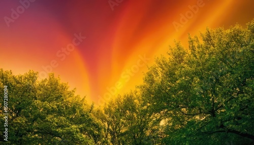 sunset over field