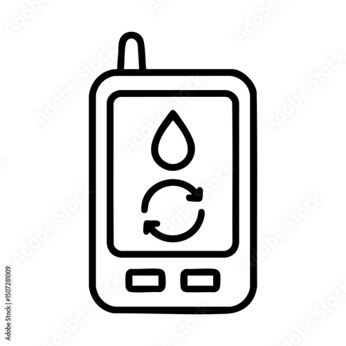 Smart Glucose Monitor With Sync Icon