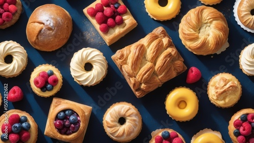 Delicious assorted pastries and sweet treats