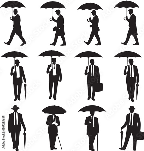 Umbrella in the Rain: A monochromatic artistic depiction of an umbrella shielding from a downpour, emphasizing protection and weather-related elements.