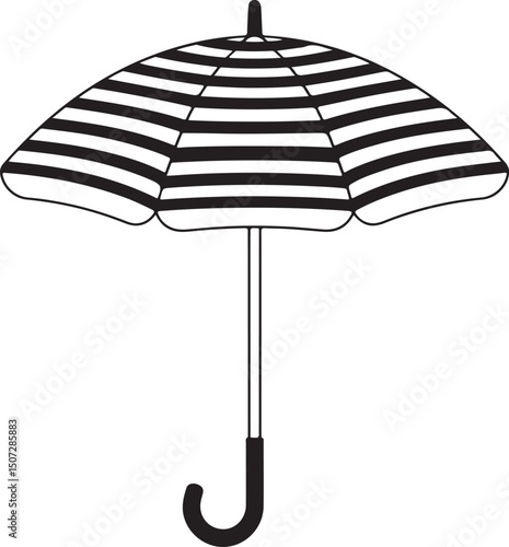 Umbrella in the Rain: A monochromatic artistic depiction of an umbrella shielding from a downpour, emphasizing protection and weather-related elements.
