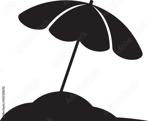 Umbrella in the Rain: A monochromatic artistic depiction of an umbrella shielding from a downpour, emphasizing protection and weather-related elements.