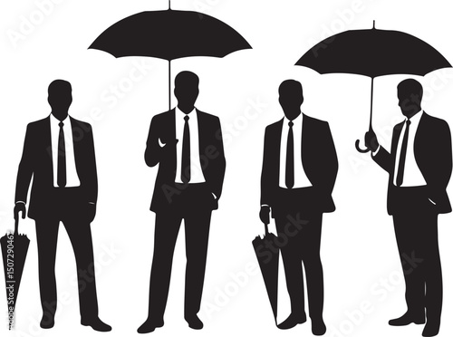 Umbrella in the Rain: A monochromatic artistic depiction of an umbrella shielding from a downpour, emphasizing protection and weather-related elements.