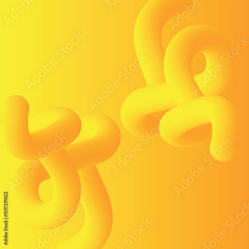 Fluid liquid line Abstract Design on Yellow gradient background