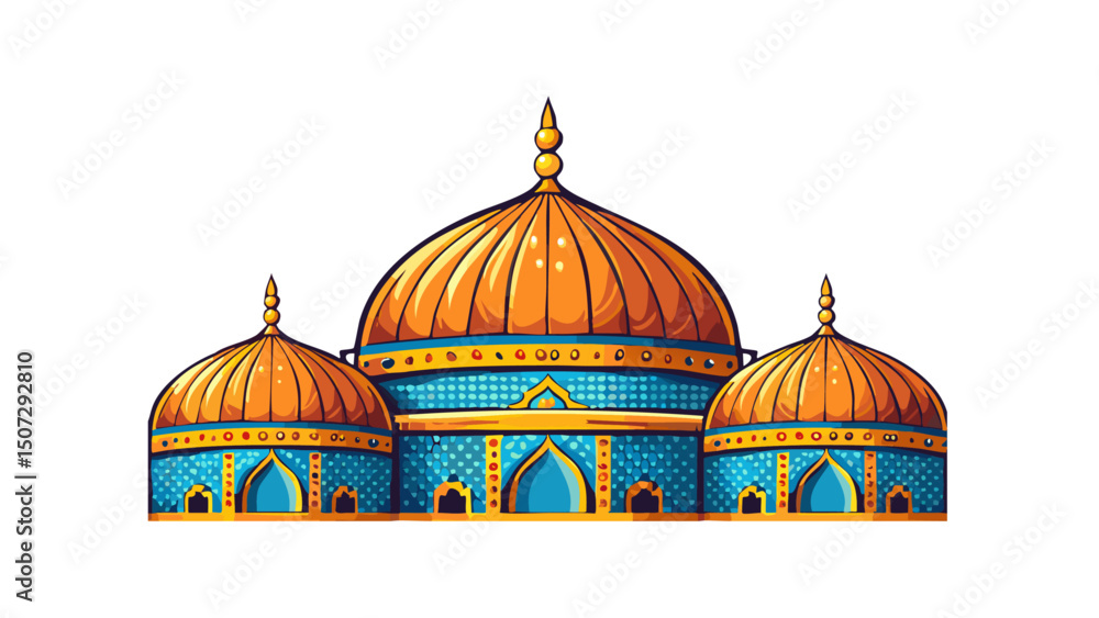 Obraz premium Tranquil Mosque Scene Vector Artwork