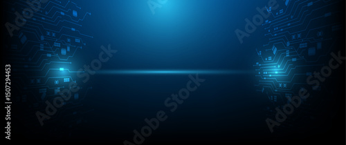 Abstract technology background Hi-tech communication concept futuristic digital innovation background vector illustration, Bright circle and shine the light within.	