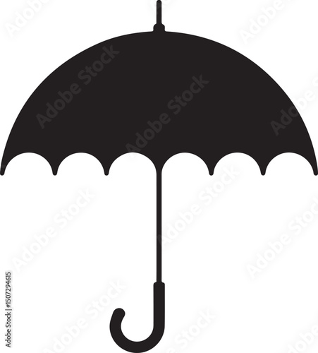 Umbrella in the Rain: A monochromatic artistic depiction of an umbrella shielding from a downpour, emphasizing protection and weather-related elements.