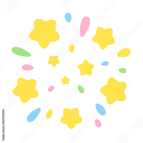 かわいい星の爆発のイラスト素材_シンプル