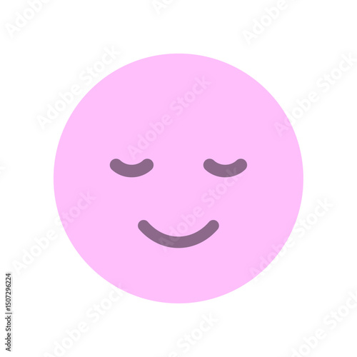 微笑んでいるシンプルでかわいい絵文字 - リラックスした笑顔のアイコン