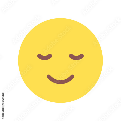 微笑んでいるシンプルでかわいい絵文字 - リラックスした笑顔のアイコン