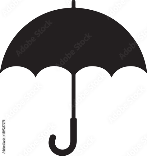 Umbrella in the Rain: A monochromatic artistic depiction of an umbrella shielding from a downpour, emphasizing protection and weather-related elements.