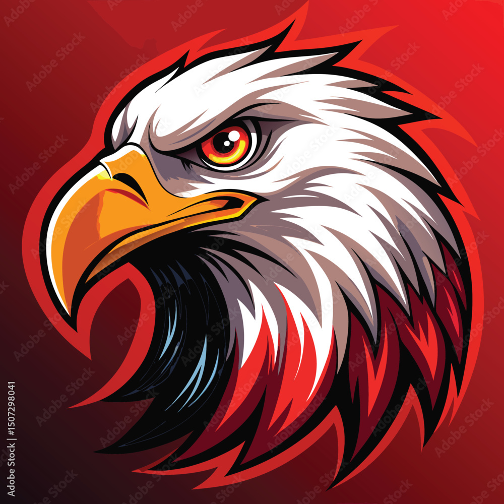Obraz premium Detailed Digital Illustration Eagle Head Hyper Realistic