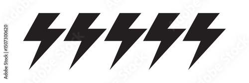 flash thunder power icon  Lightning bolt icon with thunder bolt - Electric power icon symbol in thin line  outline and stroke style for apps and website vector ilustration