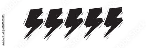 flash thunder power icon  Lightning bolt icon with thunder bolt - Electric power icon symbol in thin line  outline and stroke style for apps and website vector ilustration