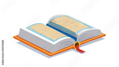 Islamic Holy Quran Open with Text Visible