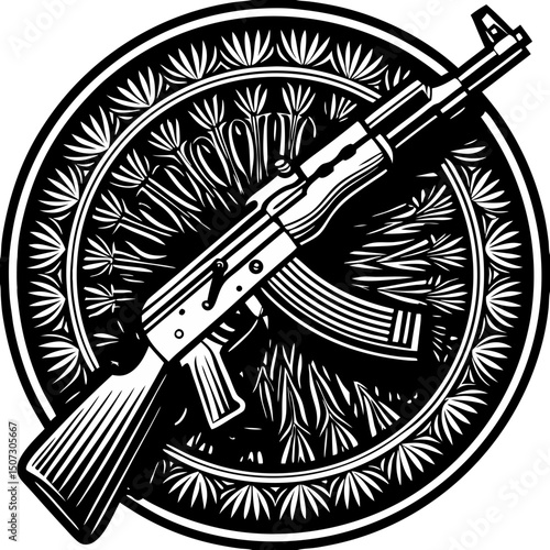 vector illustration of a shotgun