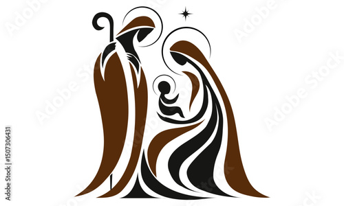 religions chrusmas illustration holy famly