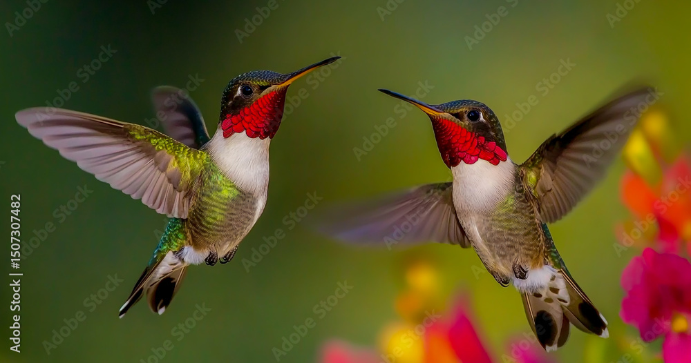Fototapeta premium hummingbird and flower