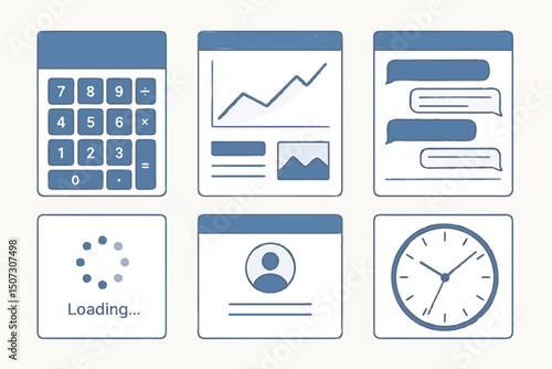 Business and finance icon set with flat design symbols for web and mobile use