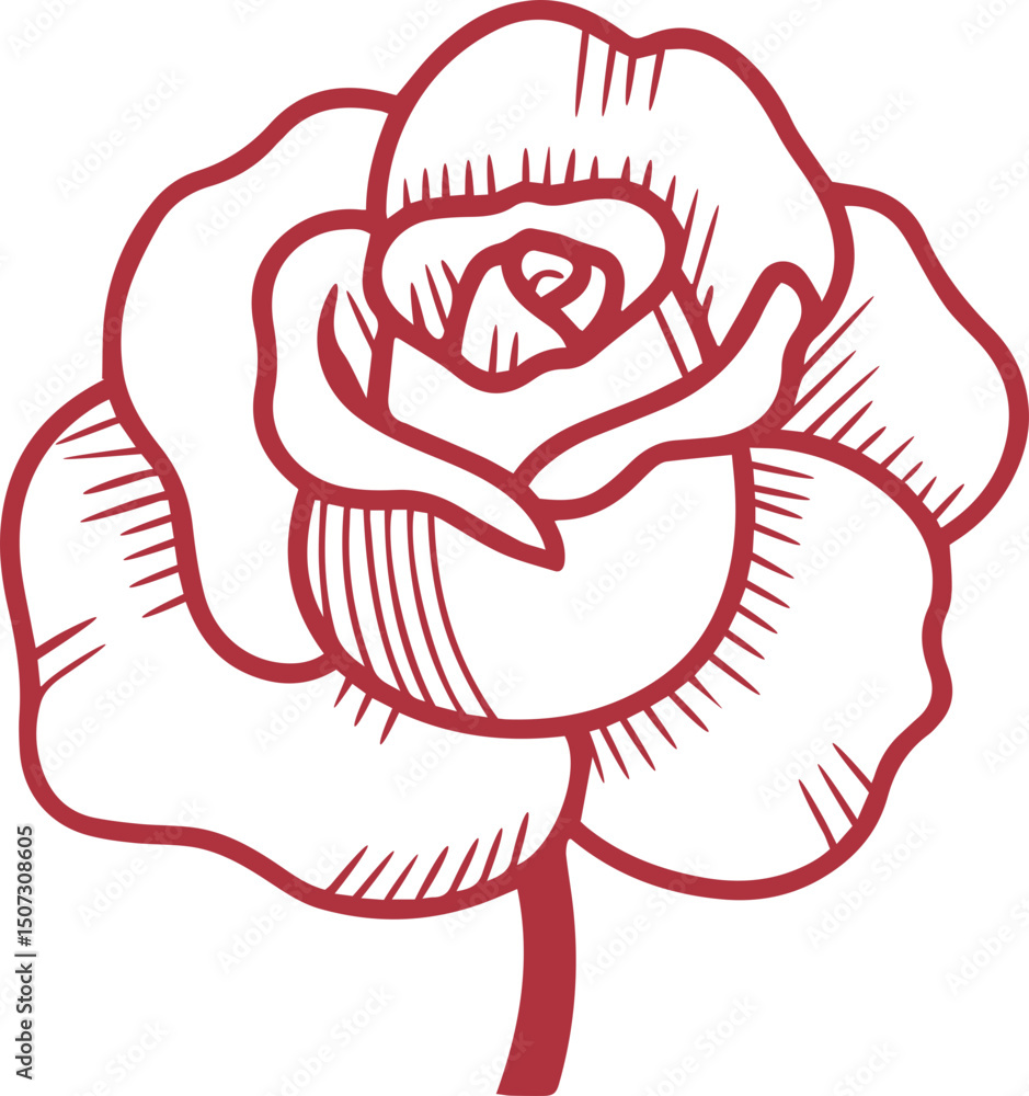 Fototapeta premium rose flower outline pattern design 