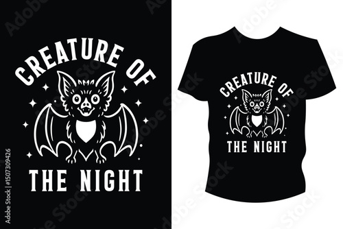 Creature of The Night Baby Bodysuit Funny Cute Halloween Bat Graphic Jumper for Infants