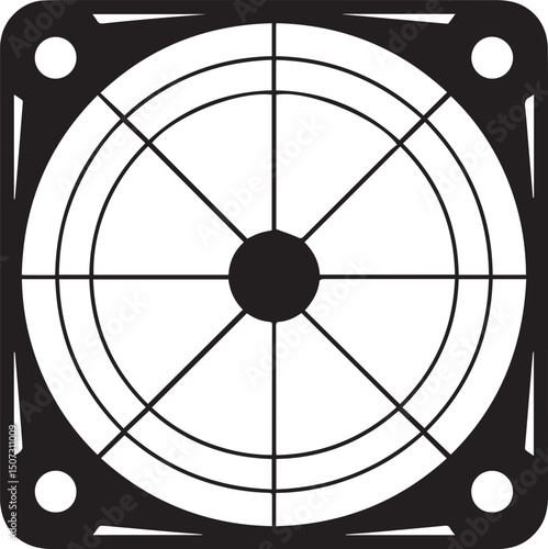 Carrom Play Area Silhouette Vector | Geometric Black Vector Art for Strategy Game Illustration