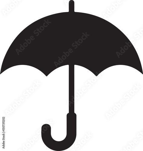 Umbrella in the Rain: A monochromatic artistic depiction of an umbrella shielding from a downpour, emphasizing protection and weather-related elements.