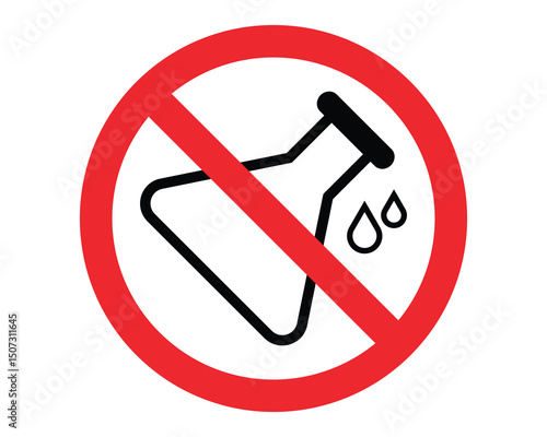 No Chemical and Toxin-Free Vector Icons – Thin Line Safety and Warning Symbol Set.