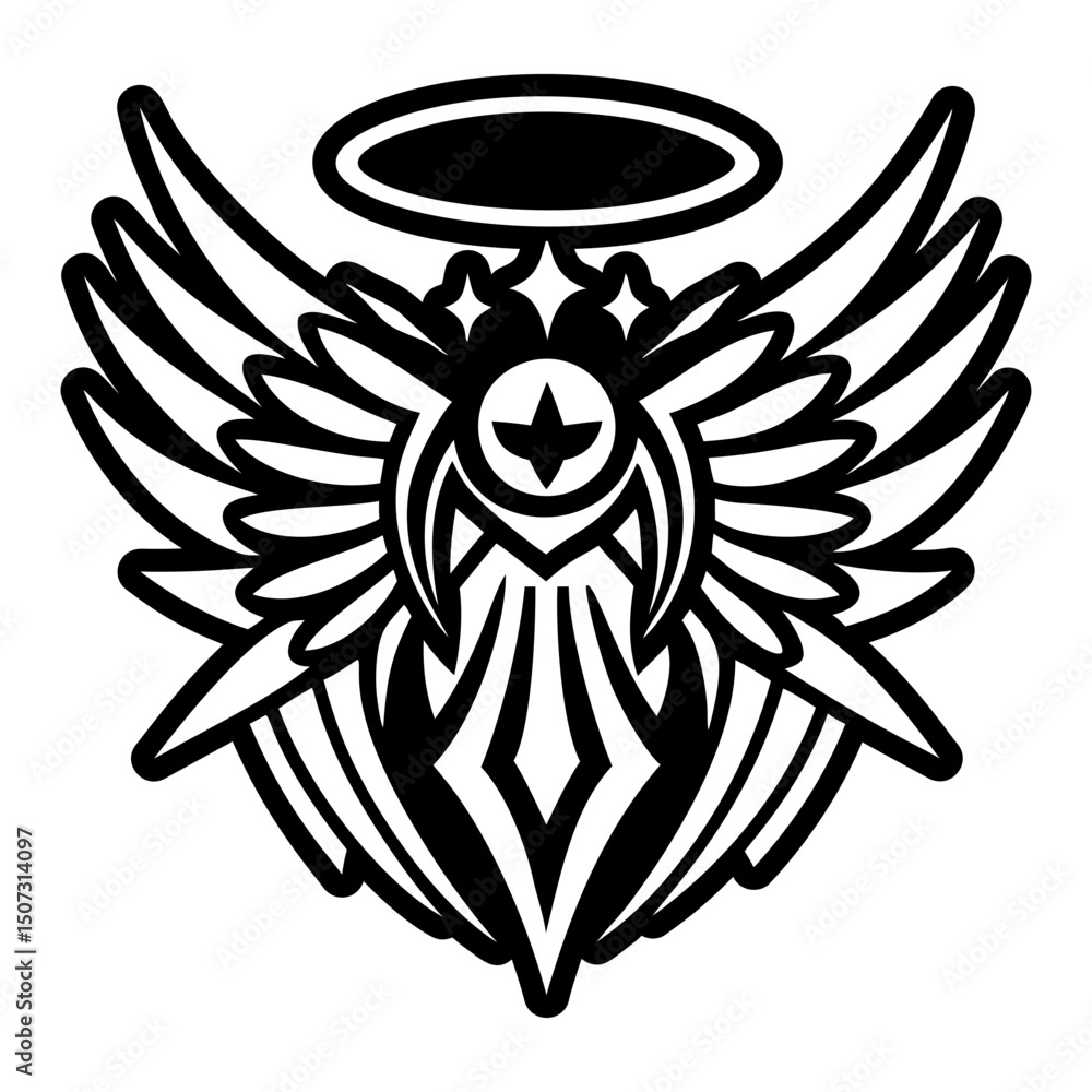 Fototapeta premium A glyph style icon of divine halo tattoo