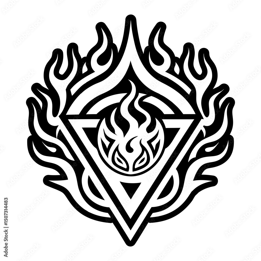 A filled style icon of eternal fire symbol A filled style icon of eternal fire symbol