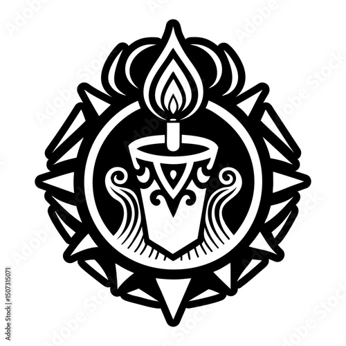 A filled style icon of candle symbol